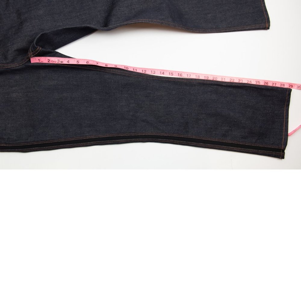 ERDEM Vina Jeans High Waist Flared Hem Buckle Belt Stretch Denim Dark Blue Sz 4 - Picture 8 of 9